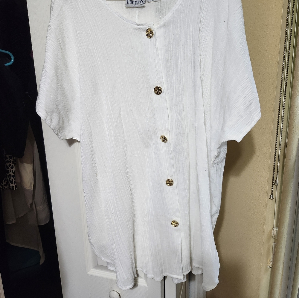 Basic Editions Vintage Button Down Cap Short Slee… - image 5
